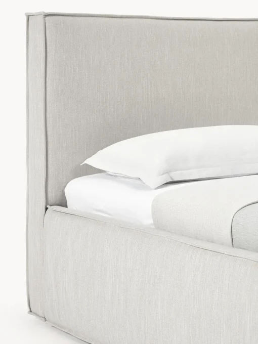 Camas Individuales|Camas Tapizadas>Westwing Collection Cama individual Dream Tejido jaspeado greige