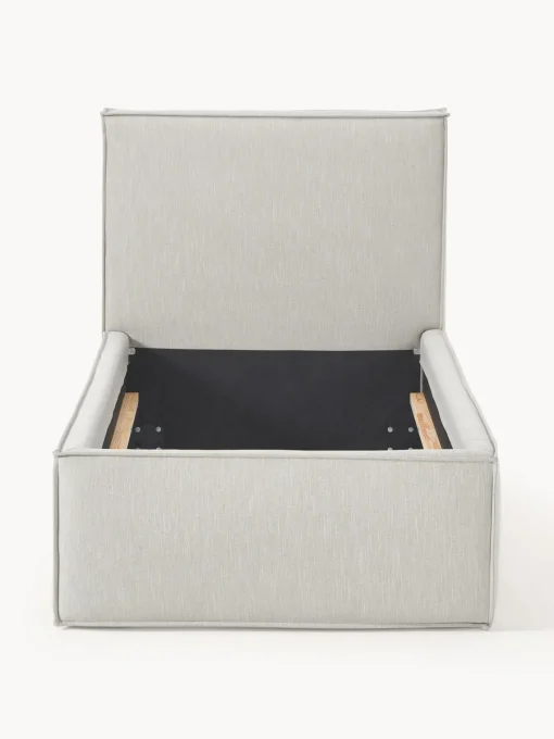 Camas Individuales|Camas Tapizadas>Westwing Collection Cama individual Dream Tejido jaspeado greige