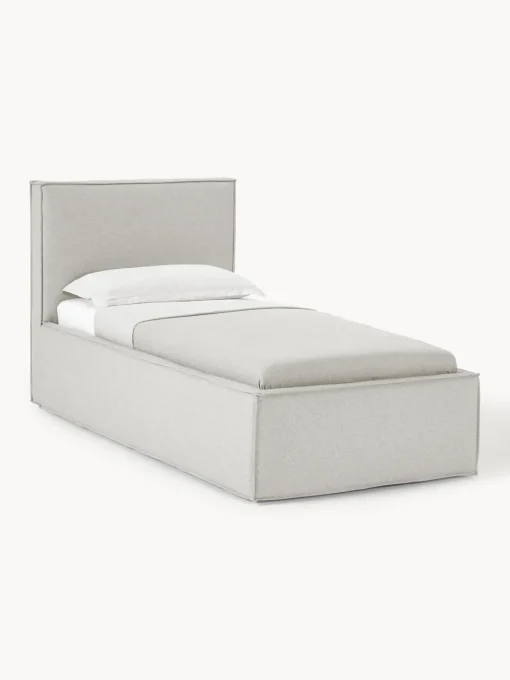 Camas Individuales|Camas Tapizadas>Westwing Collection Cama individual Dream Tejido fino gris claro