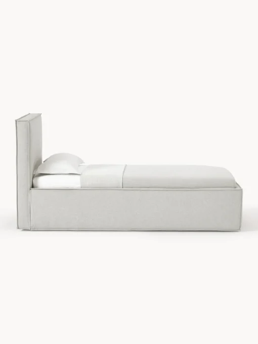 Camas Individuales|Camas Tapizadas>Westwing Collection Cama individual Dream Tejido fino gris claro