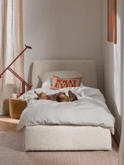 Outlet Cama individual en tejido bouclé Cloud Camas Individuales|Camas Tapizadas