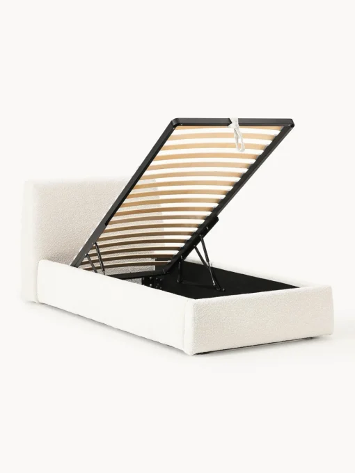 Clearance Cama individual en tejido bouclé con espacio de almacenamiento Cloud Camas Individuales|Camas Tapizadas