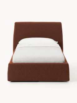 Camas Individuales|Camas Tapizadas></noscript>Westwing Collection Cama individual en tejido bouclé con espacio de almacenamiento Cloud Bouclé terracota