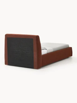 Camas Individuales|Camas Tapizadas></noscript>Westwing Collection Cama individual en tejido bouclé con espacio de almacenamiento Cloud Bouclé terracota
