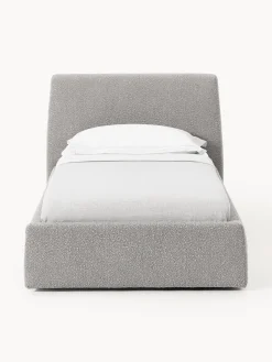 Camas Individuales|Camas Tapizadas></noscript>Westwing Collection Cama individual en tejido bouclé Cloud Bouclé gris