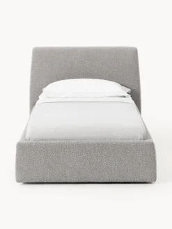 Camas Individuales|Camas Tapizadas></noscript>Westwing Collection Cama individual en tejido bouclé Cloud Bouclé gris