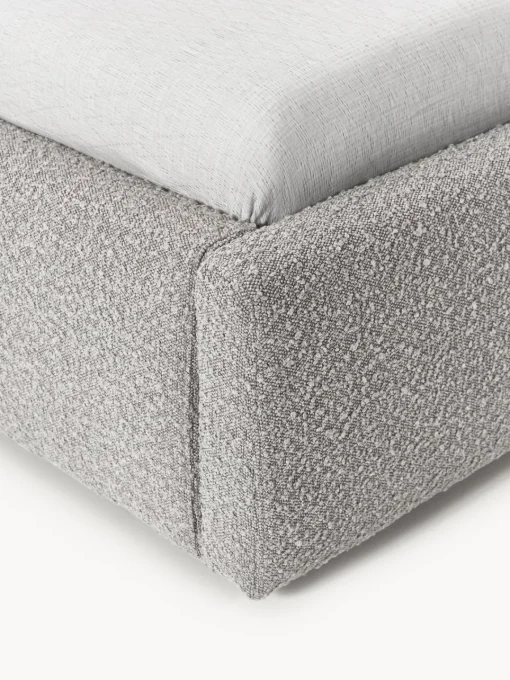 Camas Individuales|Camas Tapizadas>Westwing Collection Cama individual en tejido bouclé Cloud Bouclé gris