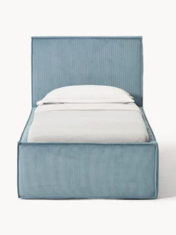 Camas Individuales|Camas Tapizadas></noscript>Westwing Collection Cama individual tapizada de pana Dream Pana azul