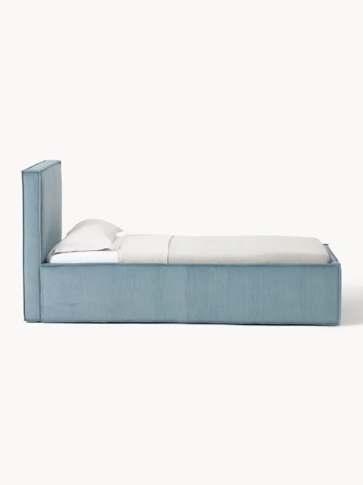 Camas Individuales|Camas Tapizadas>Westwing Collection Cama individual tapizada de pana Dream Pana azul