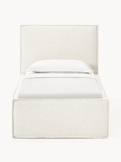 Cama individual tapizada en tejido bouclé con espacio de almacenamiento Dream Camas Individuales|Camas Tapizadas