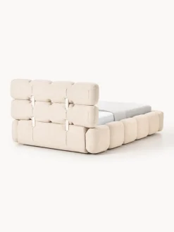 Camas Individuales|Camas Tapizadas></noscript>Westwing Collection Cama individual tapizada en borreguillo bouclé con espacio de almacenamiento Tayla Borreguillo bouclé melocotón