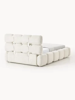 Camas Individuales|Camas Tapizadas></noscript>Westwing Collection Cama individual tapizada en borreguillo bouclé Tayla Borreguillo bouclé blanco Off White