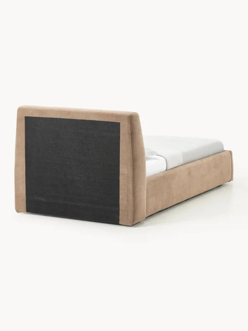 Camas Individuales|Camas Tapizadas>Westwing Collection Cama individual tapizada Cloud Tejido aterciopelado marrón