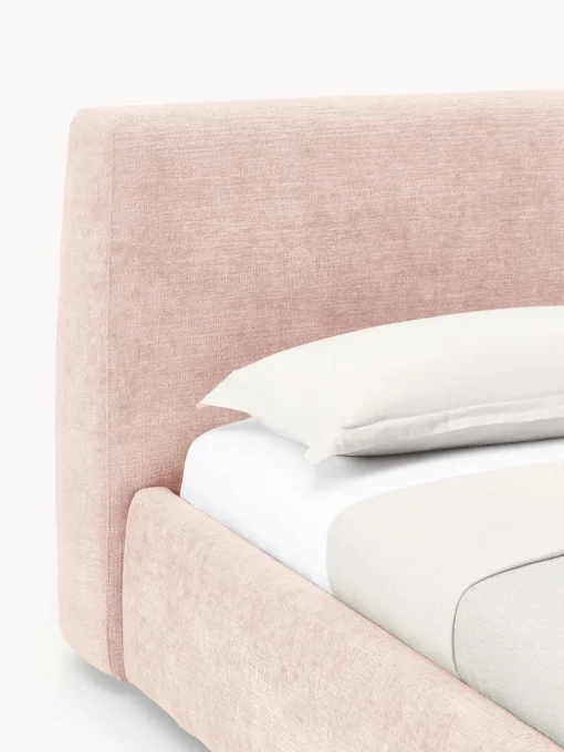 Camas Individuales|Camas Tapizadas>Westwing Collection Cama individual tapizada Cloud Tejido aterciopelado melocotón