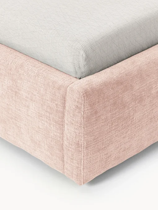 Camas Individuales|Camas Tapizadas>Westwing Collection Cama individual tapizada Cloud Tejido aterciopelado melocotón