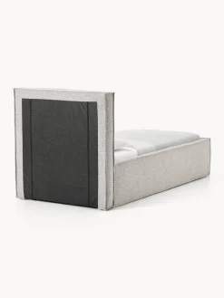 Camas Individuales|Camas Tapizadas></noscript>Westwing Collection Cama individual tapizada en tejido bouclé con espacio de almacenamiento Dream Bouclé taupe