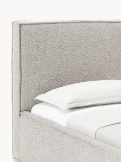 Camas Individuales|Camas Tapizadas></noscript>Westwing Collection Cama individual tapizada en tejido bouclé con espacio de almacenamiento Dream Bouclé taupe