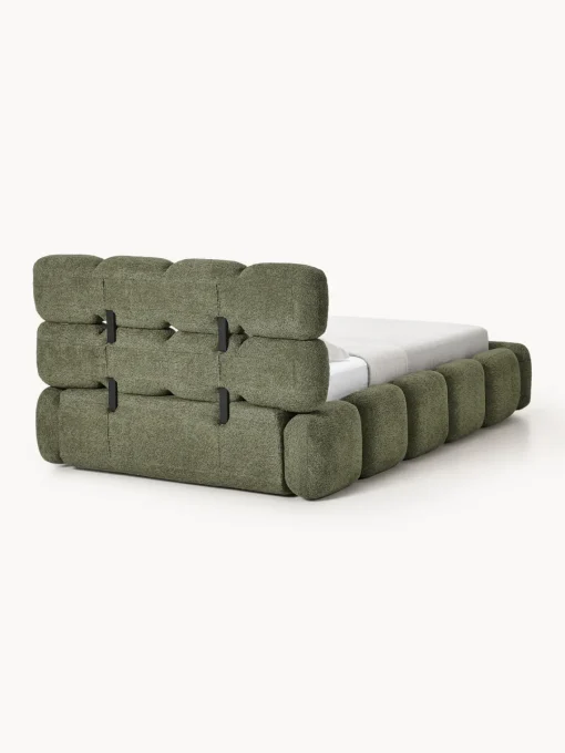 New Cama individual tapizada en borreguillo bouclé Tayla Camas Individuales|Camas Tapizadas