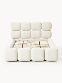 Camas Individuales|Camas Tapizadas></noscript>Westwing Collection Cama individual tapizada en borreguillo bouclé con espacio de almacenamiento Tayla Borreguillo bouclé beige claro