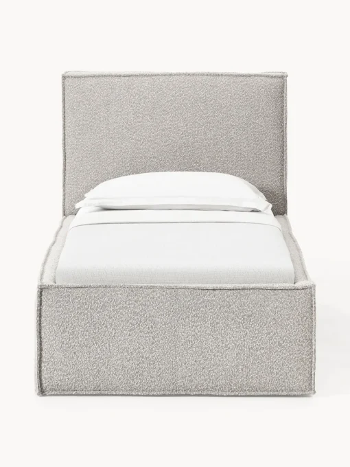 Camas Individuales|Camas Tapizadas>Westwing Collection Cama individual tapizada en tejido bouclé Dream Bouclé taupe
