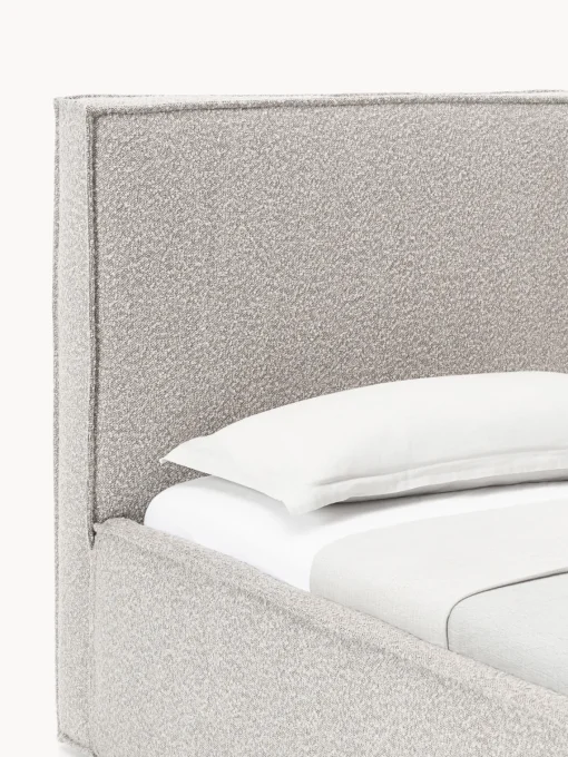 Camas Individuales|Camas Tapizadas>Westwing Collection Cama individual tapizada en tejido bouclé Dream Bouclé taupe
