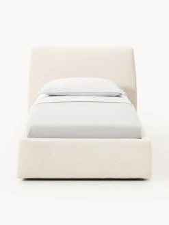Camas Individuales|Camas Tapizadas></noscript>Westwing Collection Cama individual tapizada Cloud Tejido aterciopelado beige claro