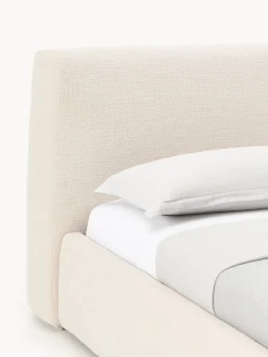 Camas Individuales|Camas Tapizadas></noscript>Westwing Collection Cama individual tapizada Cloud Tejido aterciopelado beige claro