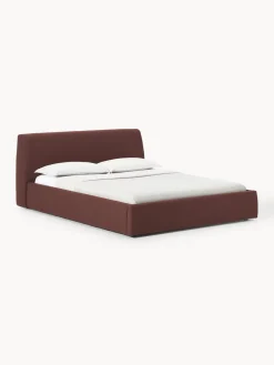 Camas Tapizadas|Camas>Westwing Collection Cama tapizada Cloud Tejido fino rojo vino