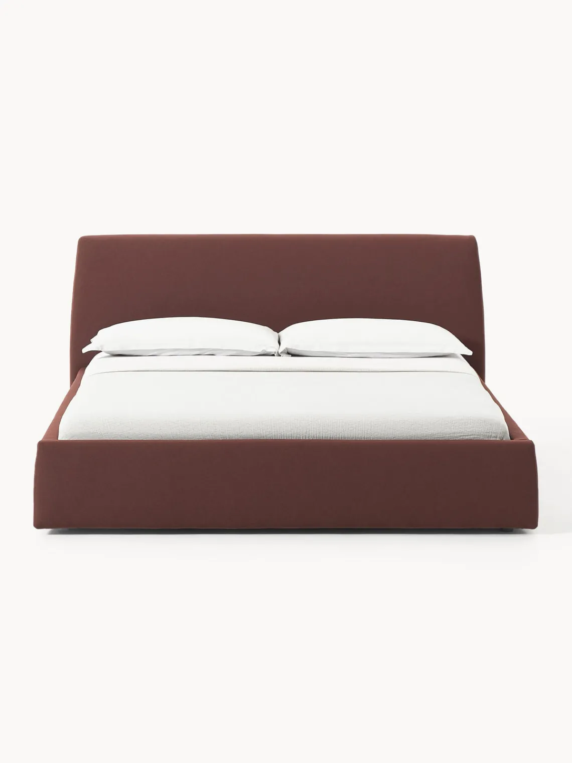 Camas Tapizadas|Camas>Westwing Collection Cama tapizada Cloud Tejido fino rojo vino