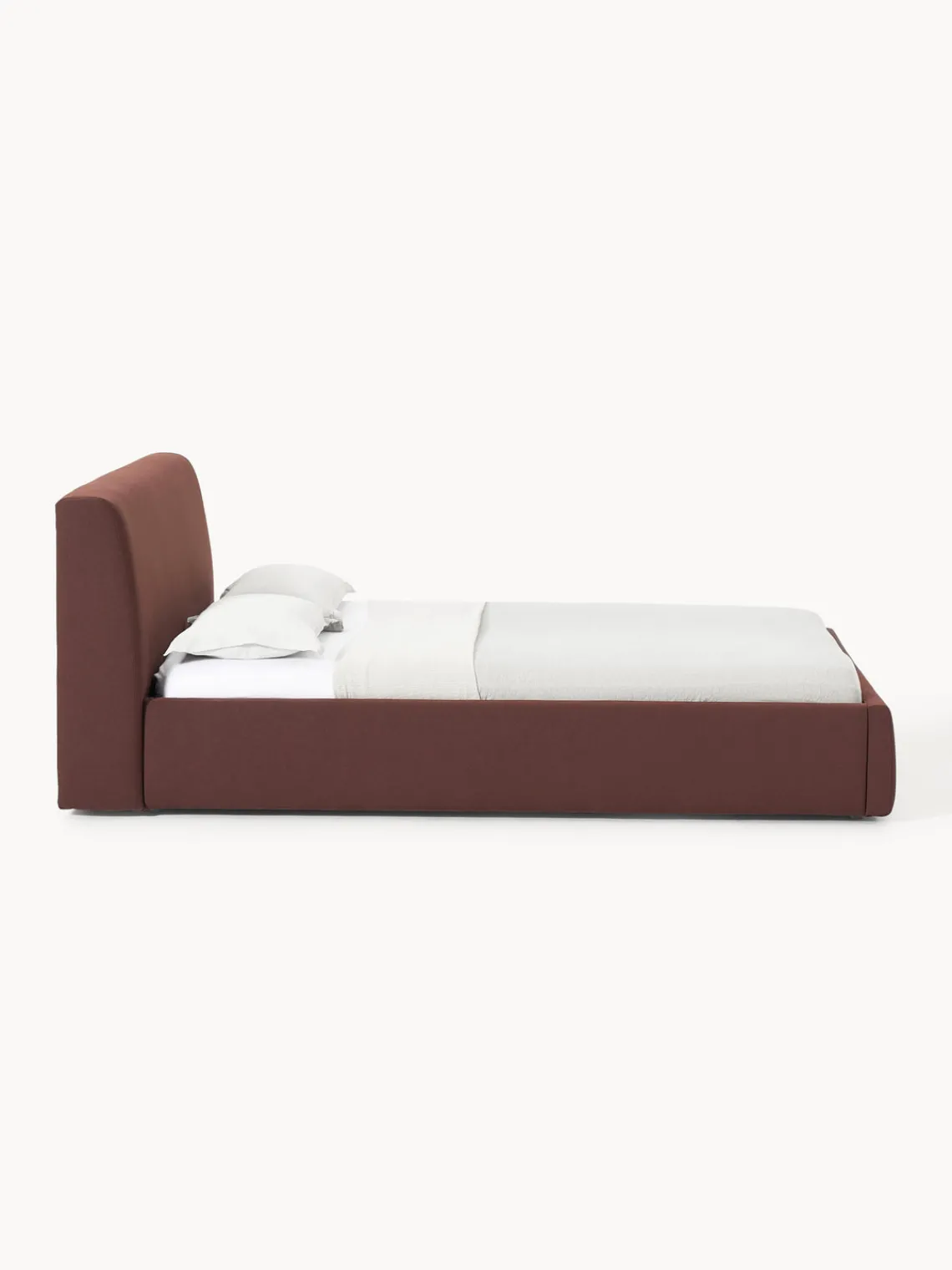 Camas Tapizadas|Camas>Westwing Collection Cama tapizada Cloud Tejido fino rojo vino