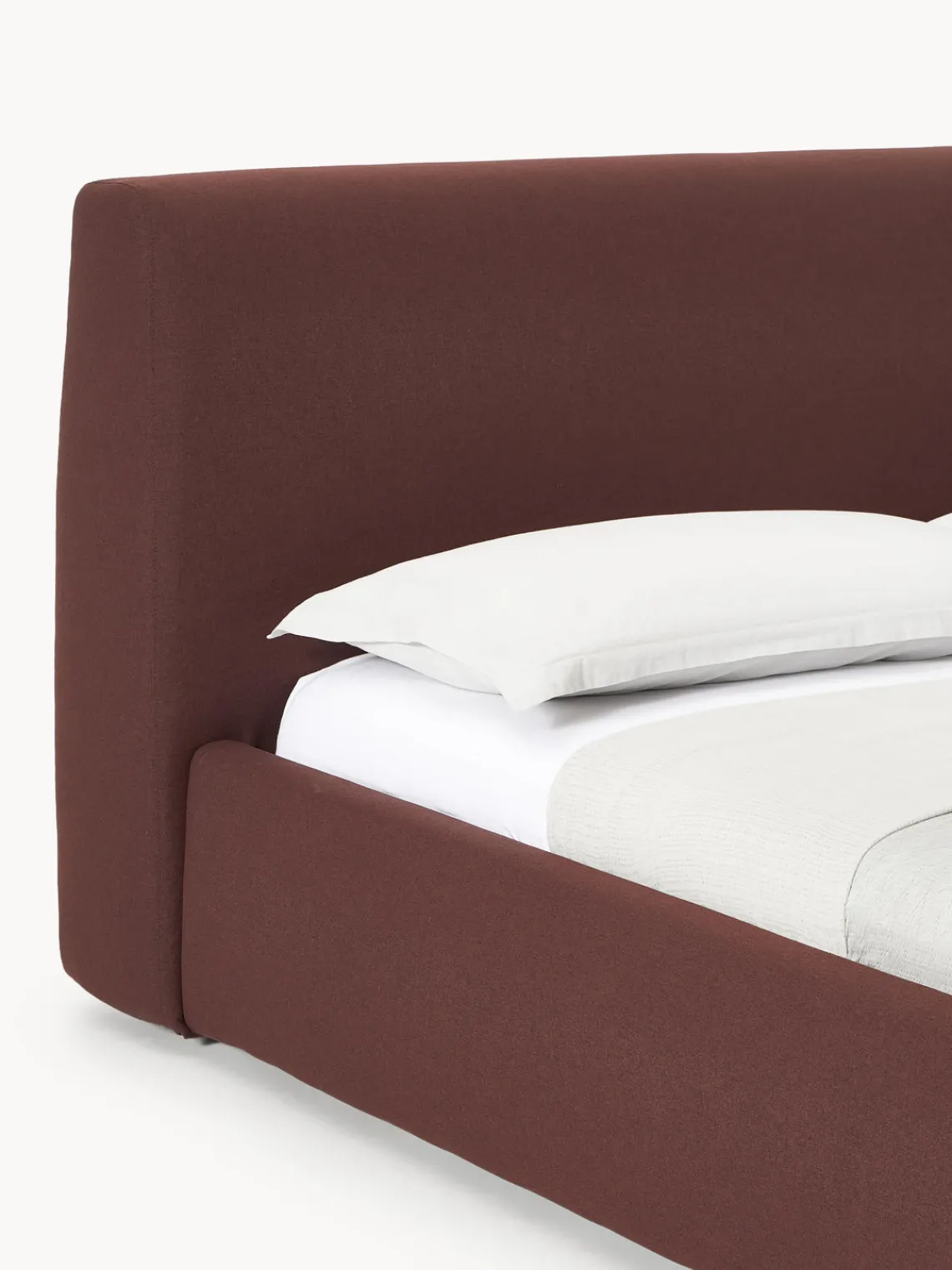 Camas Tapizadas|Camas>Westwing Collection Cama tapizada Cloud Tejido fino rojo vino