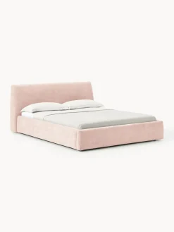 Camas Tapizadas|Camas>Westwing Collection Cama tapizada Cloud Tejido aterciopelado melocotón