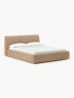 Camas Tapizadas|Camas>Westwing Collection Cama tapizada Cloud Tejido aterciopelado marrón