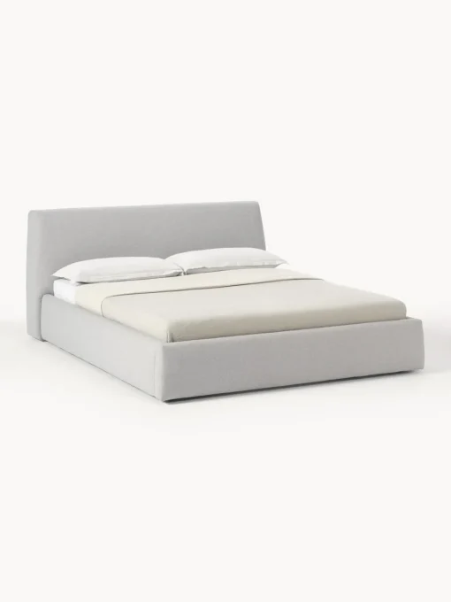 Camas Tapizadas|Camas>Westwing Collection Cama tapizada con espacio de almacenamiento Cloud Tejido fino gris claro