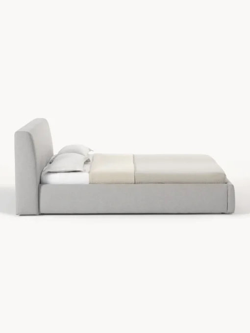 Camas Tapizadas|Camas>Westwing Collection Cama tapizada con espacio de almacenamiento Cloud Tejido fino gris claro