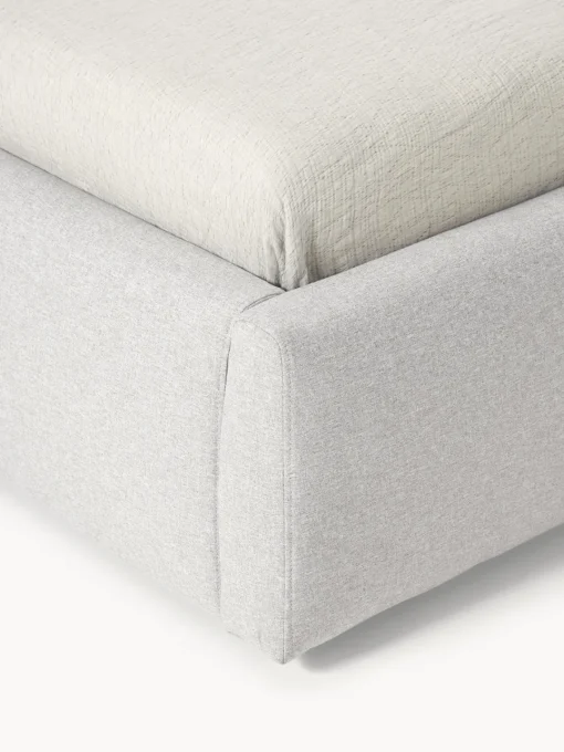 Camas Tapizadas|Camas>Westwing Collection Cama tapizada con espacio de almacenamiento Cloud Tejido fino gris claro