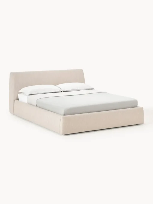 Camas Tapizadas|Camas>Westwing Collection Cama tapizada con espacio de almacenamiento Cloud Tejido beige jaspeado