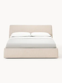 Camas Tapizadas|Camas></noscript>Westwing Collection Cama tapizada con espacio de almacenamiento Cloud Tejido beige jaspeado