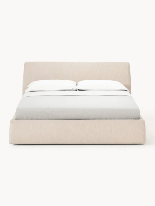 Camas Tapizadas|Camas>Westwing Collection Cama tapizada con espacio de almacenamiento Cloud Tejido beige jaspeado