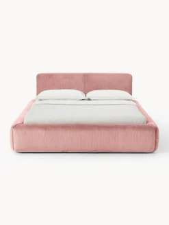 Camas Tapizadas|Camas>Westwing Collection Cama tapizada con espacio de almacenamiento Melva Pana rosa palo