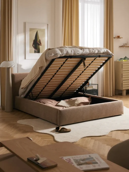 New Cama tapizada con espacio de almacenamiento Cloud Camas Tapizadas|Camas