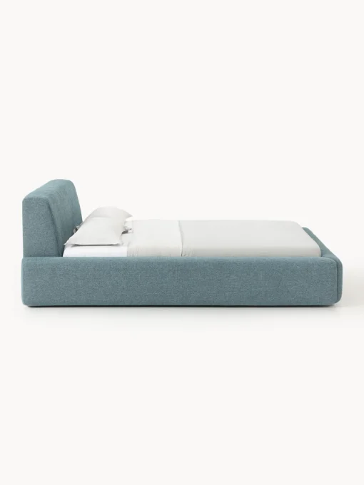 Camas Tapizadas|Camas>Westwing Collection Cama tapizada con espacio de almacenamiento Melva Tejido azul petróleo