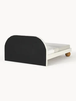 Camas Tapizadas|Camas></noscript>Westwing Collection Cama tapizada con patas esféricas de madera Rena Tejido grueso Off White, madera de roble