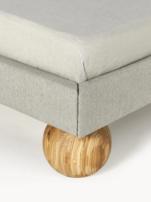 Discount Cama tapizada con patas esfericas de madera Rena Camas Tapizadas|Camas