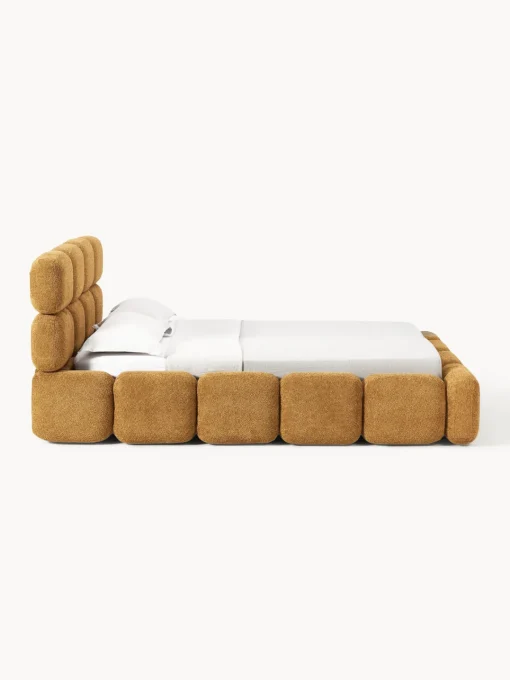 Outlet Cama tapizada de boreguillo bouclé con espacio de almacenamiento Tayla Camas Tapizadas|Camas