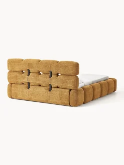 Outlet Cama tapizada de boreguillo bouclé con espacio de almacenamiento Tayla Camas Tapizadas|Camas