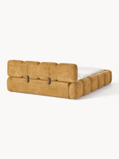 Camas Tapizadas|Camas></noscript>Westwing Collection Cama tapizada de boreguillo bouclé con espacio de almacenamiento Tayla Borreguillo bouclé ocre