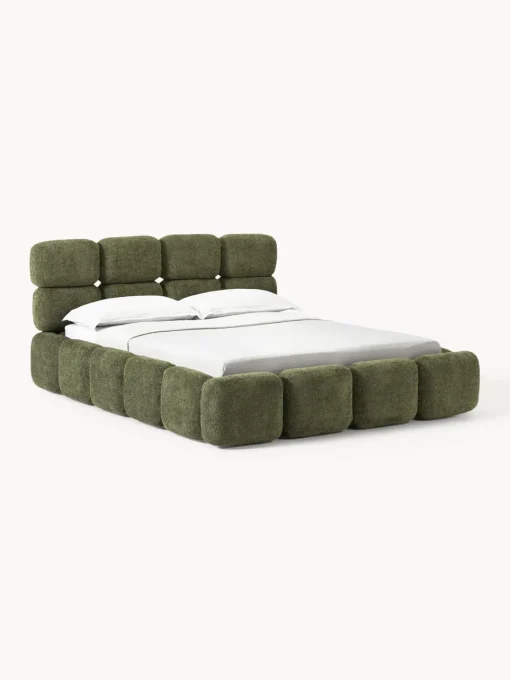 Discount Cama tapizada de boreguillo bouclé con espacio de almacenamiento Tayla Camas Tapizadas|Camas