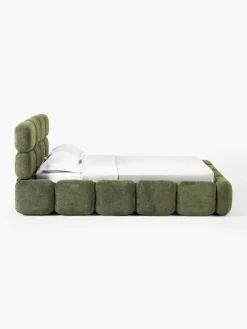 Discount Cama tapizada de boreguillo bouclé con espacio de almacenamiento Tayla Camas Tapizadas|Camas