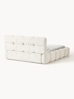Camas Tapizadas|Camas></noscript>Westwing Collection Cama tapizada de borreguillo bouclé Tayla Borreguillo bouclé blanco Off White